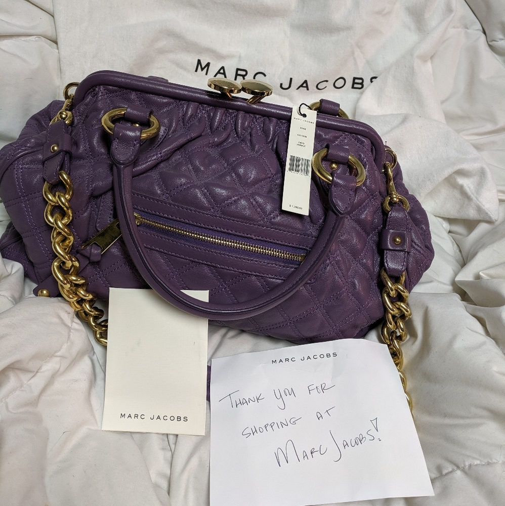 BNWT purple quilted Marc Jacobs bag